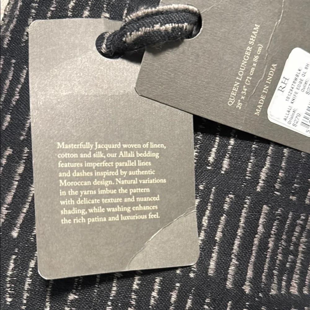 Restoration Hardware Black and Cream Pillow Cover